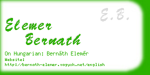 elemer bernath business card